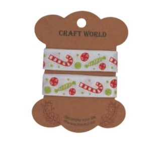 Κορδέλα χριστουγ. ζαχαρωτό polyester 1,5εκ. x 3 μέτρα Κορδέλα χριστουγ. ζαχαρωτό polyester 1,5εκ. x 3 μέτρα