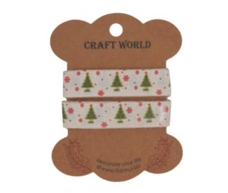 Κορδέλα χριστουγ. δέντρα  βαμβακερή 1,5εκ. x 3 μέτρα