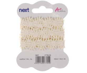 Κορδέλα λευκές μαργαρίτες 1,8 εκ x 3 μέτρα Κορδέλα λευκές μαργαρίτες 1,8 εκ x 3 μέτρα