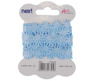 Κορδέλα γαλάζιες μαργαρίτες 1,8 εκ x 3 μέτρα Κορδέλα γαλάζιες μαργαρίτες 1,8 εκ x 3 μέτρα