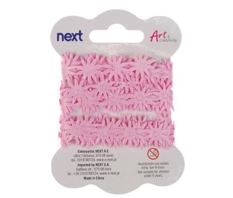 Κορδέλα ροζ μαργαρίτες 1,8 εκ x 3 μέτρα Κορδέλα ροζ μαργαρίτες 1,8 εκ x 3 μέτρα