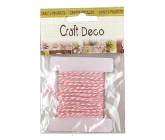 Kορδόνι δίχρωμο λευκό-ροζ 3 μέτρα