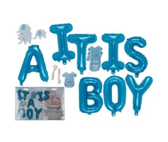 Διακοσμητικό σετ γέννησης μπλε «It' s a boy»