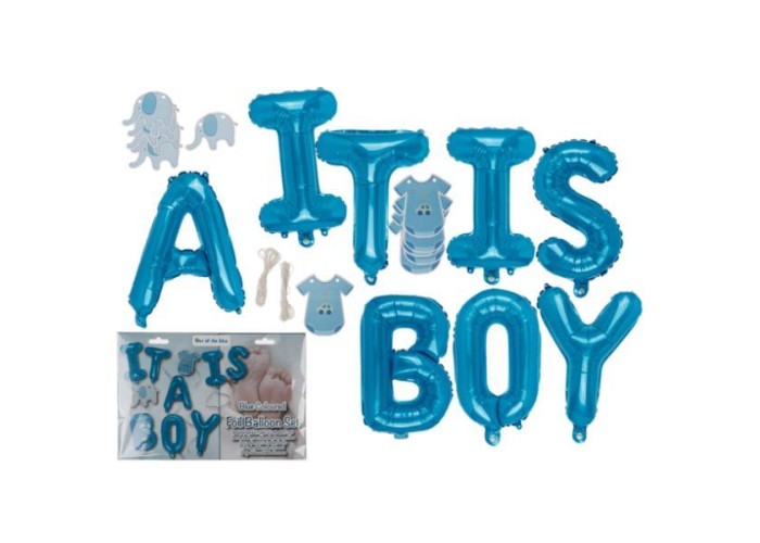 Διακοσμητικό σετ γέννησης μπλε «It' s a boy»