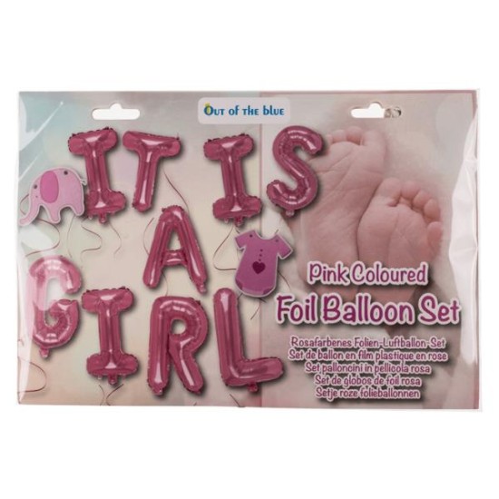 Διακοσμητικό σετ γέννησης ροζ «It' s a girl» Διακοσμητικό σετ γέννησης ροζ «It' s a girl»