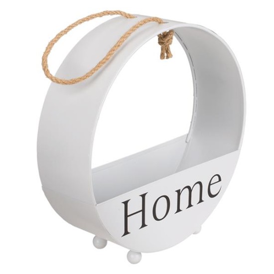 Κασπώ μεταλλικό στρογγυλό HOME λευκό 21,8x8,2x22,4εκ. Κασπώ μεταλλικό στρογγυλό HOME λευκό 21,8x8,2x22,4εκ.