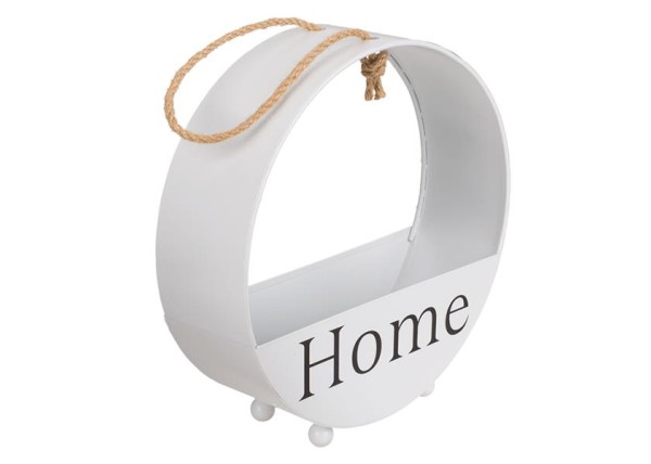 Κασπώ μεταλλικό στρογγυλό HOME λευκό 21,8x8,2x22,4εκ. Κασπώ μεταλλικό στρογγυλό HOME λευκό 21,8x8,2x22,4εκ.
