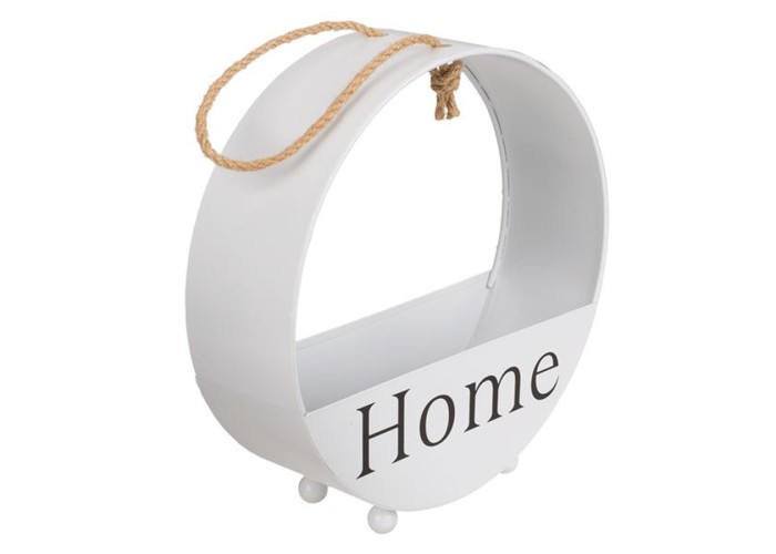 Κασπώ μεταλλικό στρογγυλό HOME λευκό 21,8x8,2x22,4εκ. Κασπώ μεταλλικό στρογγυλό HOME λευκό 21,8x8,2x22,4εκ.