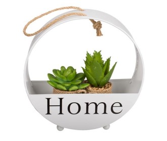 Κασπώ μεταλλικό στρογγυλό HOME λευκό 21,8x8,2x22,4εκ. Κασπώ μεταλλικό στρογγυλό HOME λευκό 21,8x8,2x22,4εκ.