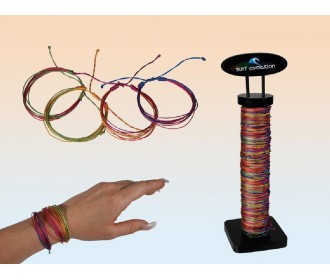 Βραχιολάκια νάυλον 6 χρώματα σε σταντ 144 τεμαχιών