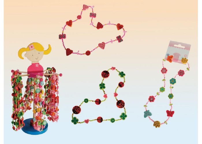 Ξύλινα κολιέ παιδικά κοκτέηλ 3 χρώματα Ξύλινα κολιέ παιδικά κοκτέηλ 3 χρώματα