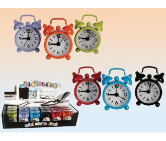 Ρολόι - ξυπνητήρι 6 χρώματα Υ6x4εκ. σε κουτί απο pvc