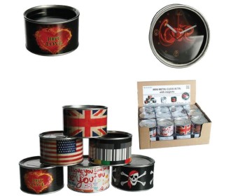 Ρολόι μεταλλικό μίνι 6 σχέδια διαμέτρου 8,5εκ. Ρολόι μεταλλικό μίνι 6 σχέδια διαμέτρου 8,5εκ.