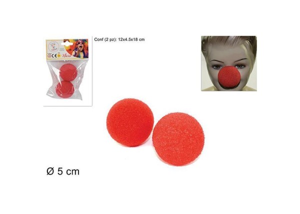 Μύτη κλόουν Ø5εκ. κόκκινη 2τεμ. σε blister Μύτη κλόουν Ø5εκ. κόκκινη 2τεμ. σε blister