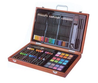 Σετ ζωγραφικής σε ξύλινο κουτί 82τεμαχίων Υ26x43x5εκ. Σετ ζωγραφικής σε ξύλινο κουτί 82τεμαχίων Υ26x43x5εκ.