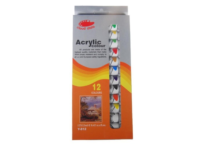 Ακρυλικό σετ 12 χρωμάτων, 12ml Ακρυλικό σετ 12 χρωμάτων, 12ml