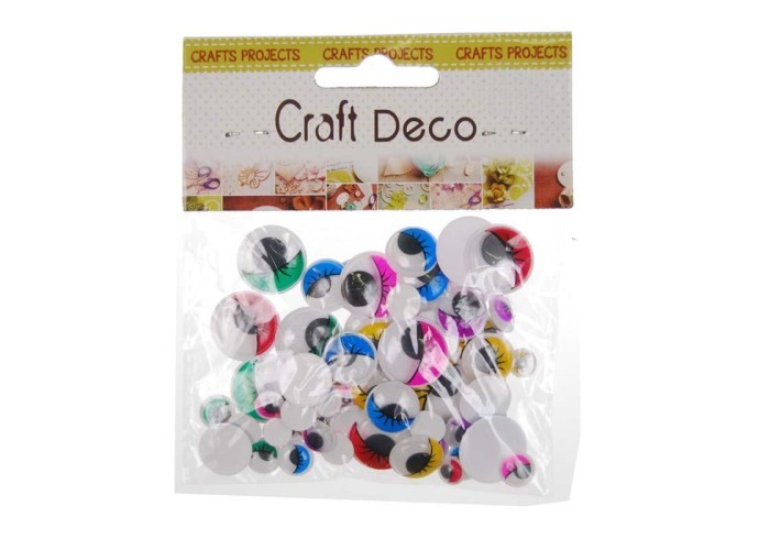 Αυτοκόλλητα μάτια με ματόκλαδα χρωματιστά στρόγγυλα 75τεμ. Αυτοκόλλητα μάτια με ματόκλαδα χρωματιστά στρόγγυλα 75τεμ.