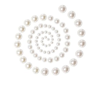 Πέρλες αυτοκόλλητες λευκές σε blister