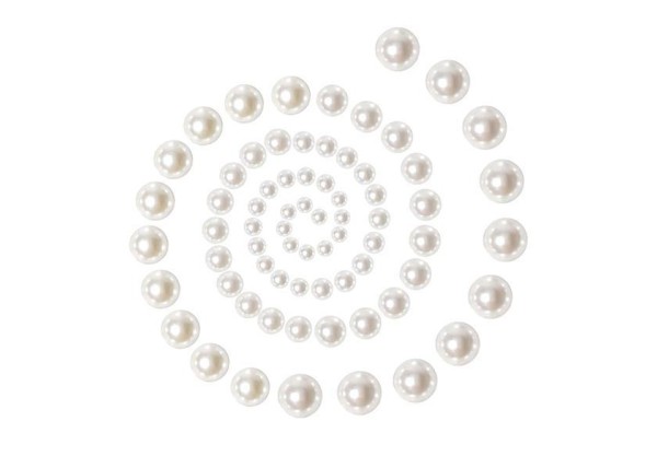 Πέρλες αυτοκόλλητες λευκές σε blister Πέρλες αυτοκόλλητες λευκές σε blister