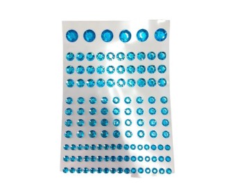 Στράς αυτοκόλλητα μπλε 130τεμ σε καρτέλα