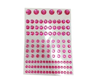 Στράς αυτοκόλλητα φουξ 130τεμ σε καρτέλα