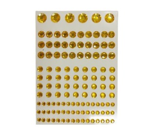 Στράς αυτοκόλλητα χρυσό 130τεμ σε καρτέλα