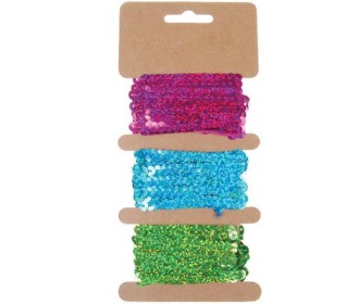 Κορδέλα παγιέτα 6χιλ. x2μ. 3 χρώματα Κορδέλα παγιέτα 6χιλ. x2μ. 3 χρώματα