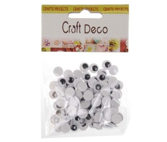 Μάτια αυτοκόλλητα στρόγγυλα 10xιλ. διαμ. 100τεμ