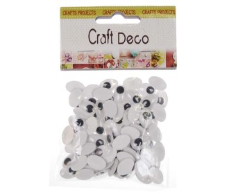 Μάτια αυτοκόλλητα οβάλ 12xιλ 100τεμ