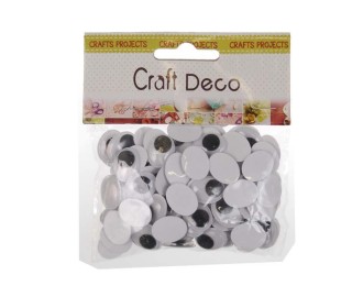 Μάτια αυτοκόλλητα οβαλ 18xιλx13χιλ. 100τεμ