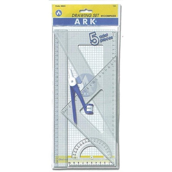 Ark σετ χάρακες 4 τεμαχίων με διαβήτη - μολύβι