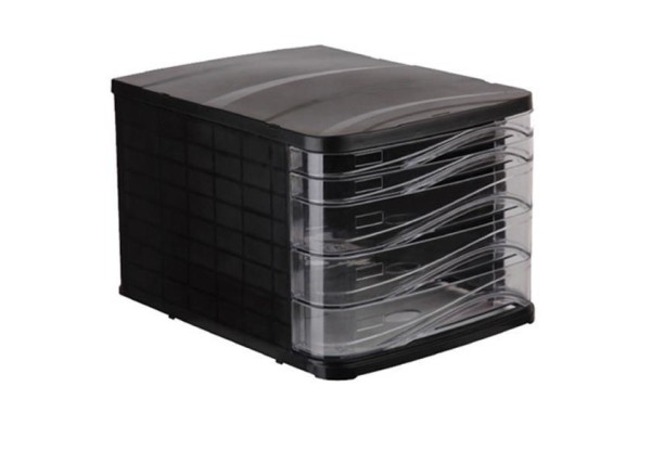 Ark συρταριέρα πλαστική μαύρη με 5 διάφανα συρτάρια Α4, Υ24x35.5x28εκ. Ark συρταριέρα πλαστική μαύρη με 5 διάφανα συρτάρια Α4, Υ24x35.5x28εκ.