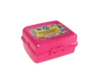 Φαγητοδοχείο με χωρίσματα ροζ 14x11x7εκ.