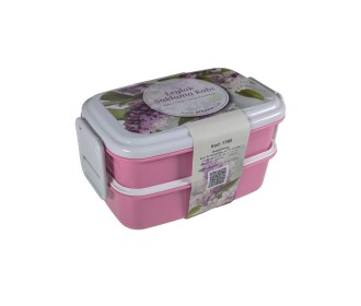 Φαγητοδοχείο δύο επιπέδων ροζ 15x9x9εκ. Φαγητοδοχείο δύο επιπέδων ροζ 15x9x9εκ.