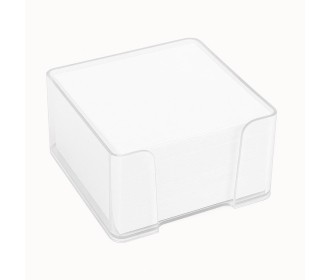 Κύβος πλαστικός διάφανος με λευκά χαρτιά Υ5x9x9εκ. Κύβος πλαστικός διάφανος με λευκά χαρτιά Υ5x9x9εκ.