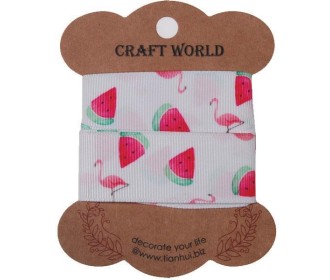 Κορδέλα φλαμίνγκο-καρπούζι 2,5εκ. x 2 μέτρα Κορδέλα φλαμίνγκο-καρπούζι 2,5εκ. x 2 μέτρα