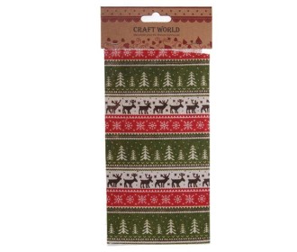 Ύφασμα χειροτεχνίας δέντρα-τάρανδοι 45εκ. x 50εκ.