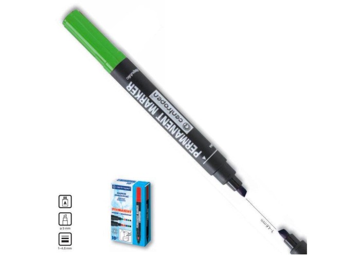 Centropen μαρκαδόρος ανεξίτηλος πράσινος τετράγωνη μύτη 1-4,6mm Centropen μαρκαδόρος ανεξίτηλος πράσινος τετράγωνη μύτη 1-4,6mm
