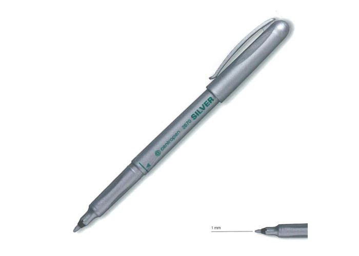 Centropen μαρκαδόρος ανεξίτηλος ασημί 1mm Centropen μαρκαδόρος ανεξίτηλος ασημί 1mm