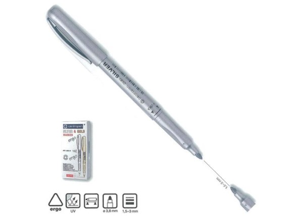 Centropen μαρκαδόρος ανεξίτηλος ασημί 1,5mm Centropen μαρκαδόρος ανεξίτηλος ασημί 1,5mm