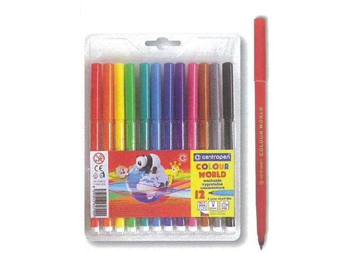 Centropen μαρκαδόροι ζωγραφικής washable 1mm 12 χρώματα