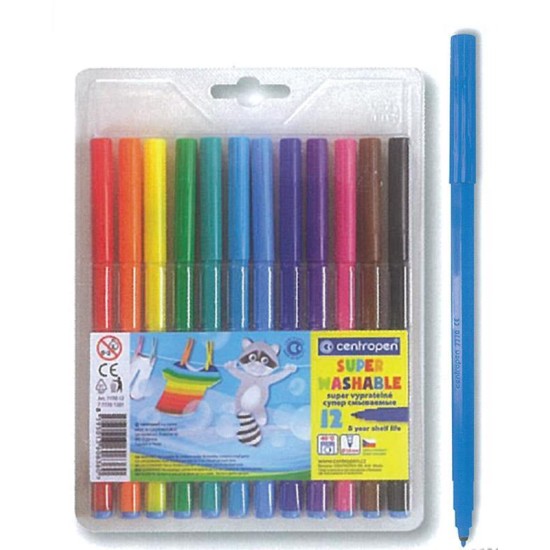 Centropen μαρκαδόροι ζωγραφικής washable 1mm 12χρώματα Centropen μαρκαδόροι ζωγραφικής washable 1mm 12χρώματα