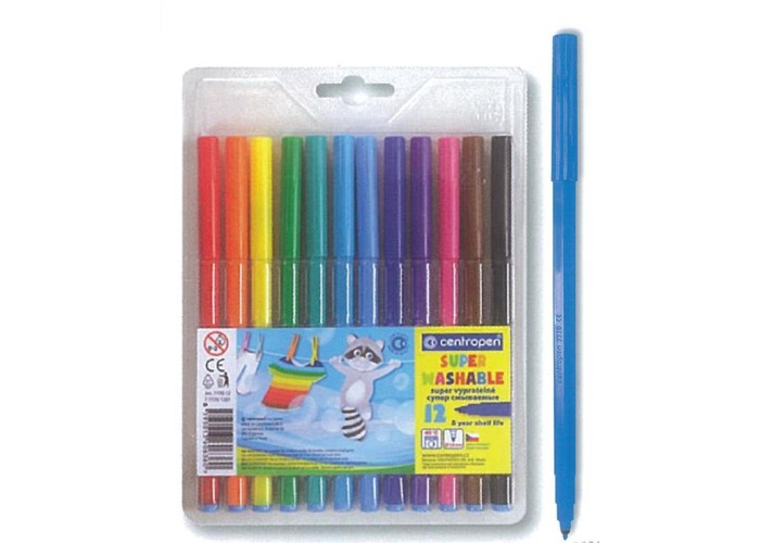 Centropen μαρκαδόροι ζωγραφικής washable 1mm 12χρώματα