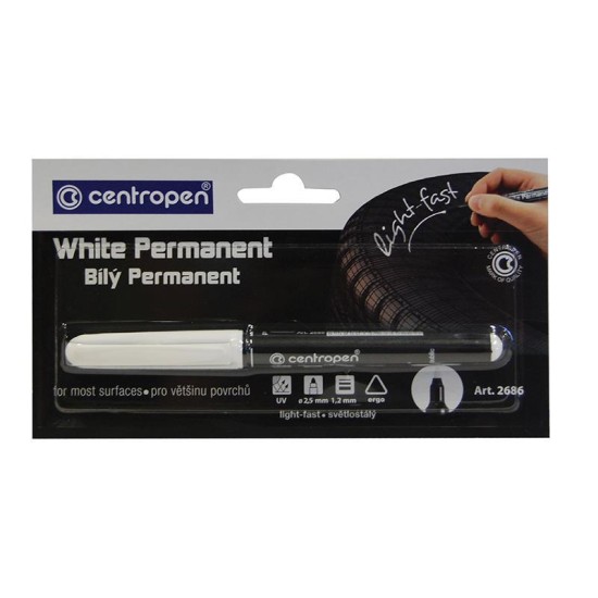 Centropen μαρκαδόρος λευκός ανεξίτηλος 1,2χιλ. Centropen μαρκαδόρος λευκός ανεξίτηλος 1,2χιλ.