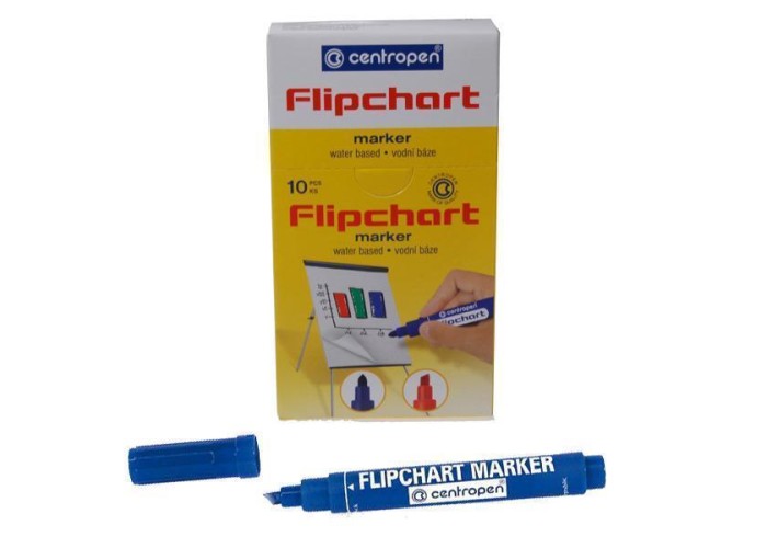 Centropen μαρκαδόρος flipchart μπλε τετράγωνη μύτη 4,6mm Centropen μαρκαδόρος flipchart μπλε τετράγωνη μύτη 4,6mm