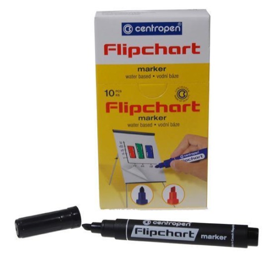 Centropen μαρκαδόρος flipchart μαύρος τετράγωνη μύτη 4,6mm Centropen μαρκαδόρος flipchart μαύρος τετράγωνη μύτη 4,6mm