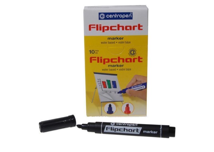 Centropen μαρκαδόρος flipchart μαύρος τετράγωνη μύτη 4,6mm Centropen μαρκαδόρος flipchart μαύρος τετράγωνη μύτη 4,6mm