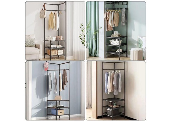 Κρεμάστρα ράγα οργάνωσης ρούχων Nextdeco μαύρη Υ180x45x45εκ Κρεμάστρα ράγα οργάνωσης ρούχων Nextdeco μαύρη Υ180x45x45εκ