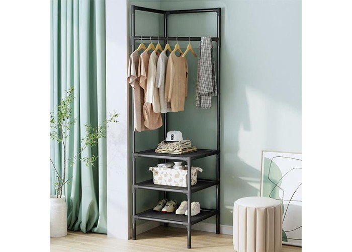 Κρεμάστρα ράγα οργάνωσης ρούχων Nextdeco μαύρη Υ180x45x45εκ Κρεμάστρα ράγα οργάνωσης ρούχων Nextdeco μαύρη Υ180x45x45εκ