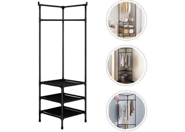 Κρεμάστρα ράγα οργάνωσης ρούχων Nextdeco μαύρη Υ180x45x45εκ Κρεμάστρα ράγα οργάνωσης ρούχων Nextdeco μαύρη Υ180x45x45εκ